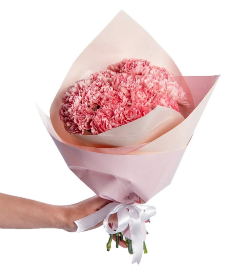 Zarif Pudra Bukette Pembe Karanfiller