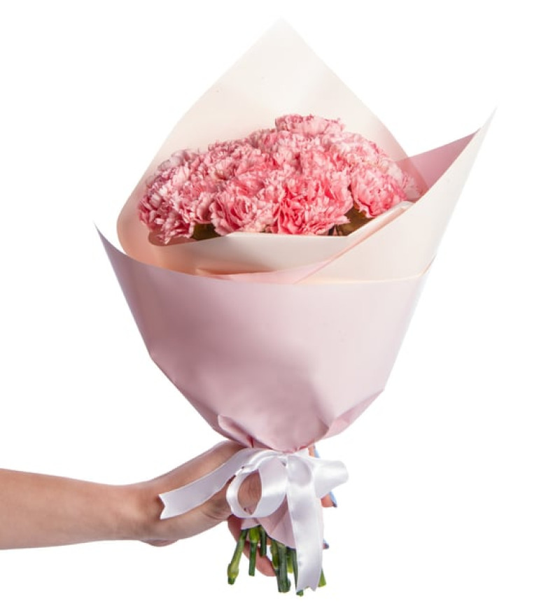 Zarif Pudra Bukette Pembe Karanfiller